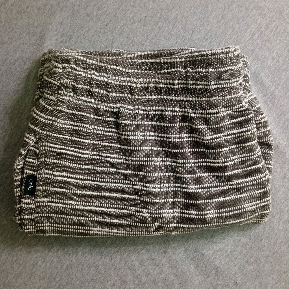 ONIA Towel Terry Shorts Men's Medium Gray Brown White Striped
